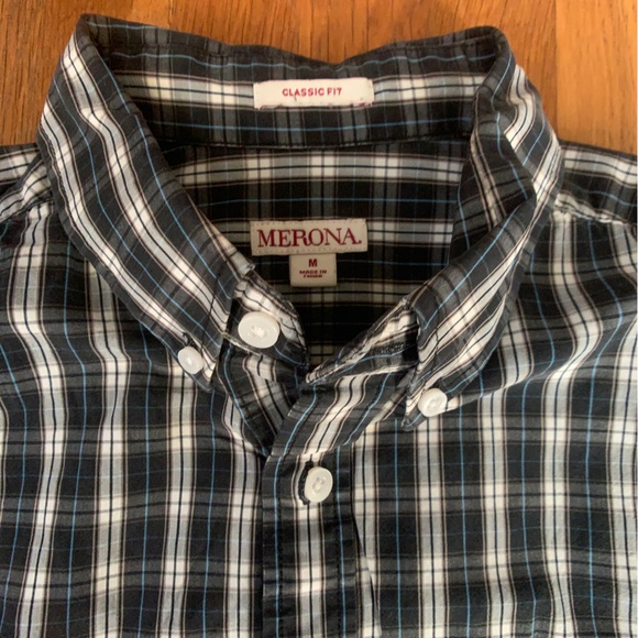 Merona Classic Fit Black Plaid Button Down - Picture 3 of 6
